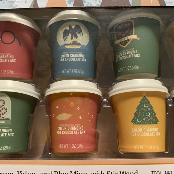 Harry Potter Hogwarts 12 color changing hot chocolate pots with wand stick - Picture 5 of 9